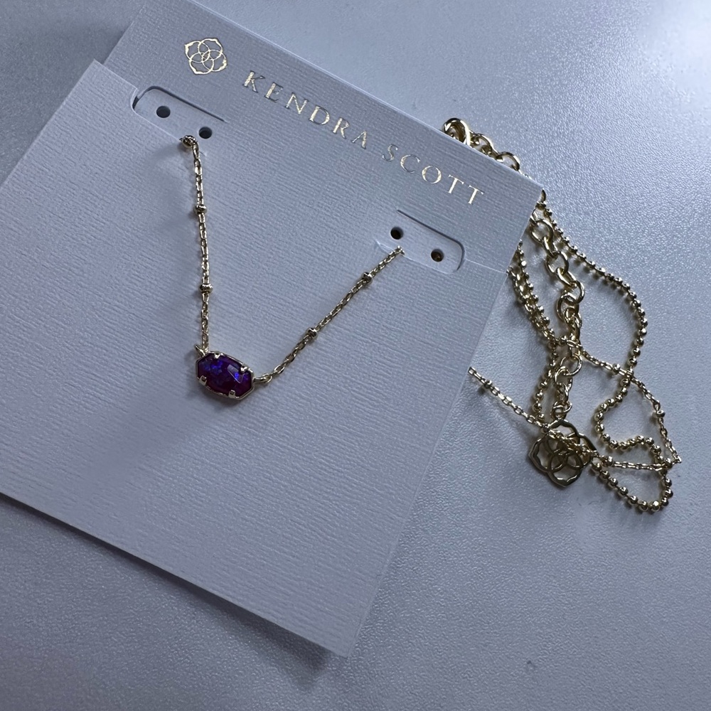 Kendra Scott emilie plum opal necklace